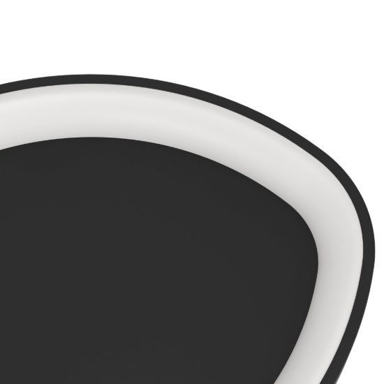 Eglo loretello plafoniera led 12w cct 2700k 6500k 35cm con telecomando per cucina moderna asimmetrica nera