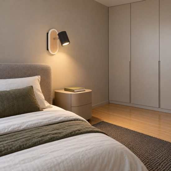 Eglo rimbocchi applique con faretto led 7w 3000k orientabile 18cm per camera da letto moderna nera e marrone
