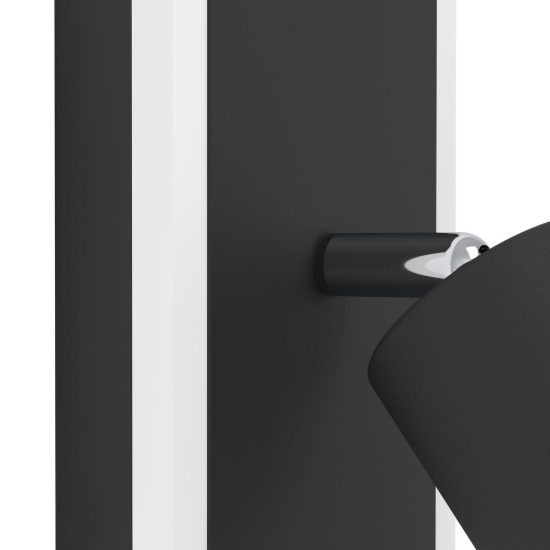 Eglo rimbocchi 1 applique con faretto led 7w 3000k orientabile 18cm per camera da letto moderna nera