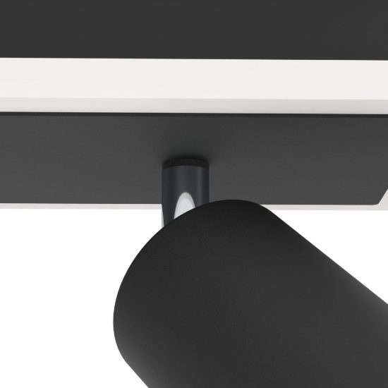 Eglo rimbocchi 1 plafoniera con 2 faretti led 12w 3000k orientabili 34cm per cucina moderna nera