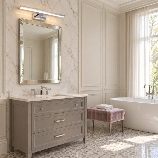Eglo conettilla applique per specchio led 7w cct 3000k 6500k 40cm ip44 per bagno moderna cromo