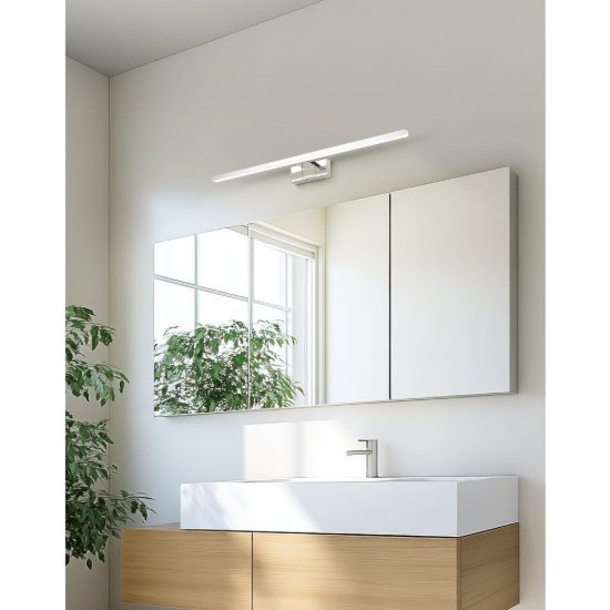 Eglo conettilla applique per specchio led 10w cct 3000k 6500k 60cm ip44 per bagno moderna cromo