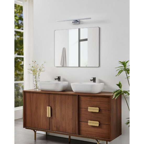 Eglo conettilla applique per specchio led 10w cct 3000k 6500k 60cm ip44 per bagno moderna cromo