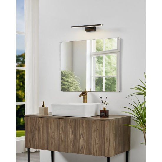 Eglo conettilla applique per specchio led 7w cct 3000k 6500k 40cm ip44 per bagno moderna nera