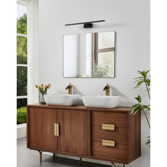 Eglo conettilla applique per specchio led 10w cct 3000k 6500k 60cm ip44 per bagno moderna nera