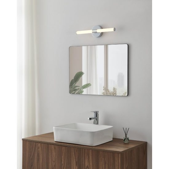 Eglo ramola applique per specchio led 7,5w cct 3000k 6500k 45cm ip44 per bagno moderna cromo