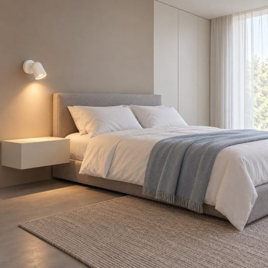 Eglo camaldoli applique con faretto gu10 orientabile 8,5cm per camera da letto moderna bianca