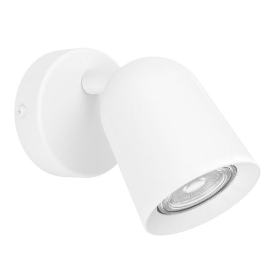 Eglo camaldoli applique con faretto gu10 orientabile 8,5cm per camera da letto moderna bianca