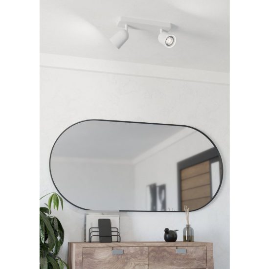 Eglo camaldoli plafoniera con 2 faretti gu10 orientabili 30cm per cucina moderna bianca
