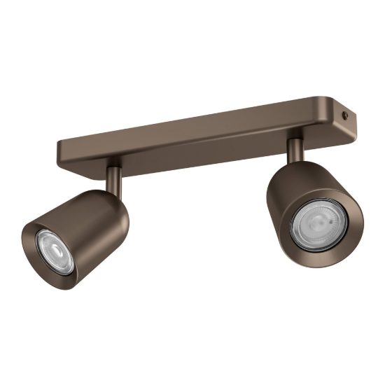 Eglo camaldoli plafoniera con 2 faretti gu10 orientabili 30cm per cucina moderna bronzo scuro