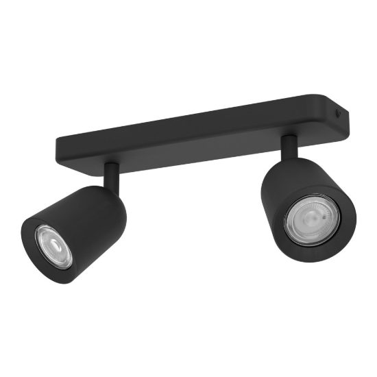 Eglo camaldoli plafoniera con 2 faretti gu10 orientabili 30cm per cucina moderna nera