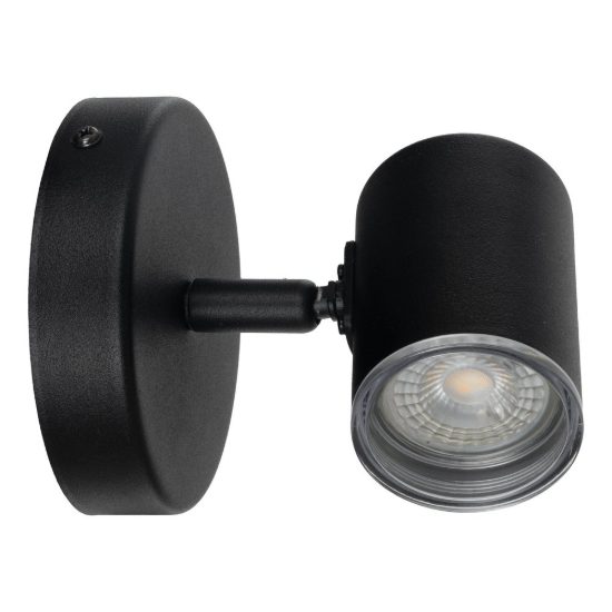 Eglo consuma 1 applique con faretto gu10 orientabile 11cm ip44 per bagno moderna nera