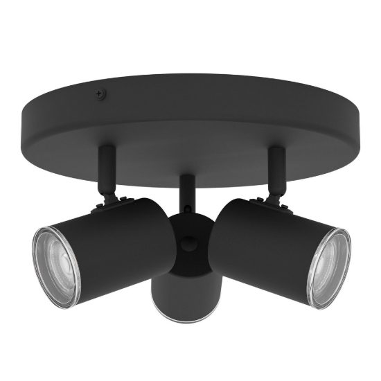 Eglo consuma 1 plafoniera con 3 faretti gu10 orientabili 25cm ip44 per bagno moderna nera