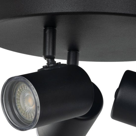Eglo consuma 1 plafoniera con 3 faretti gu10 orientabili 25cm ip44 per bagno moderna nera
