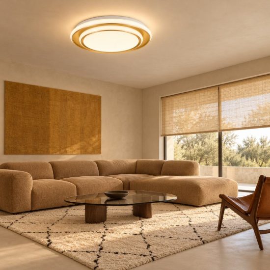 Eglo moschetta plafoniera led 24w cct 2700k 6500k 40cm per soggiorno moderna oro