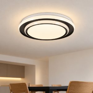 Eglo moschetta plafoniera led 24w cct 2700k 6500k 40cm per soggiorno moderna nera