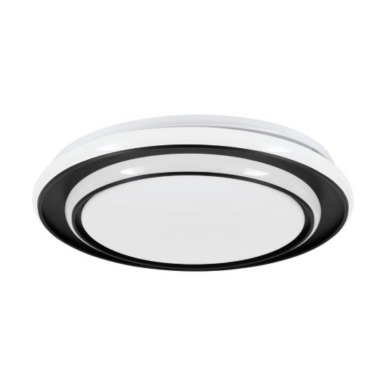 Eglo moschetta plafoniera led 24w cct 2700k 6500k 40cm per soggiorno moderna nera