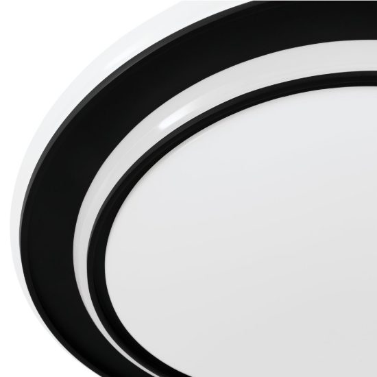 Eglo moschetta plafoniera led 24w cct 2700k 6500k 40cm per soggiorno moderna nera
