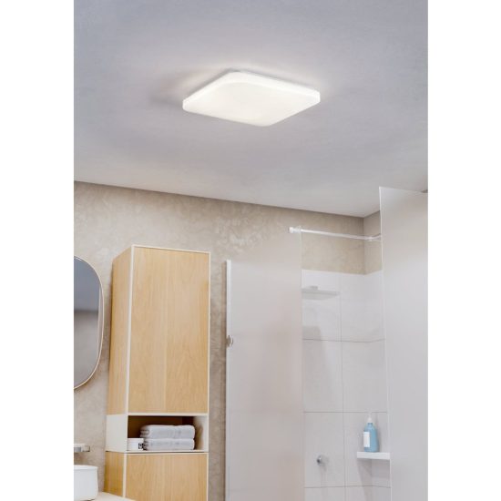 Eglo frania plafoniera led 18w cct 3000k 6000k 33cm ip44 per bagno moderna bianca