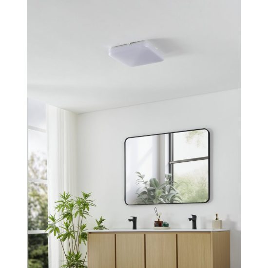 Eglo frania plafoniera led 18w cct 3000k 6000k 33cm ip44 per bagno moderna bianca