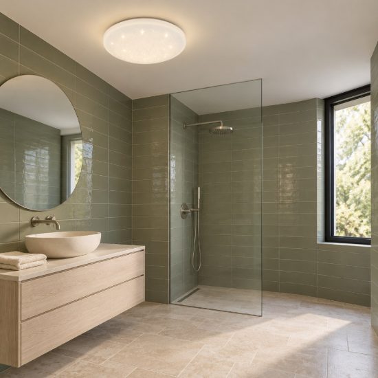 Eglo frania plafoniera led 18w cct 3000k 6000k 31cm ip44 per bagno moderna bianca effetto cristallo