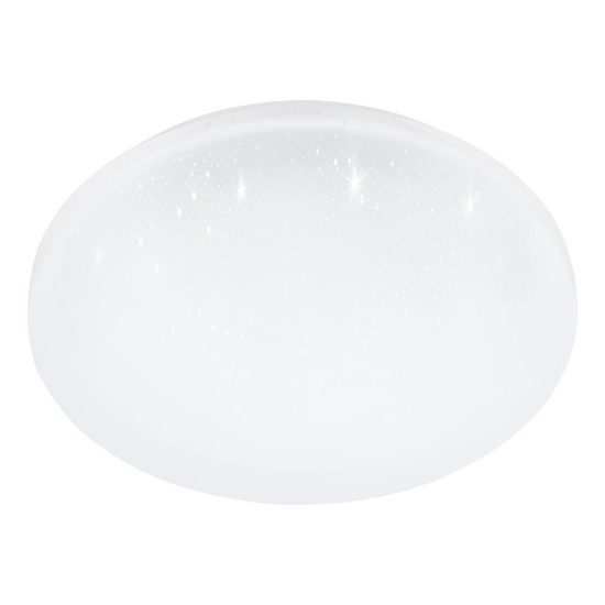 Eglo frania plafoniera led 18w cct 3000k 6000k 31cm ip44 per bagno moderna bianca effetto cristallo