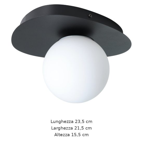 Eglo castrovido applique g9 led 4,2w 3000k 23,5cm ip44 per bagno moderna nera