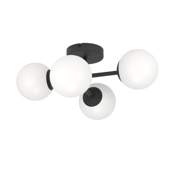 Eglo castrovido plafoniera 4 luci g9 led 16,8w 3000k 47,5cm ip44 per bagno moderna nera
