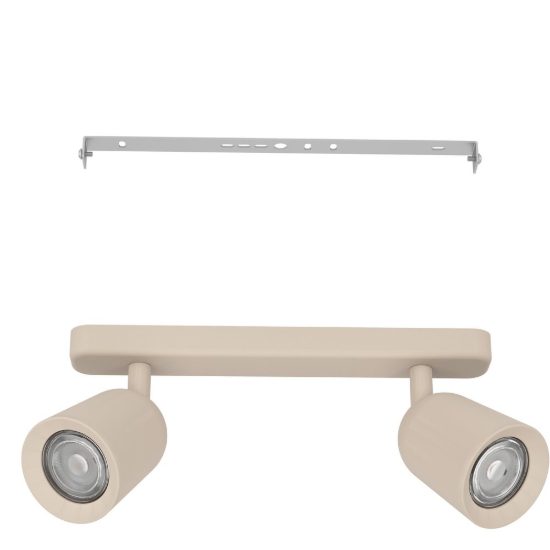 Eglo camaldoli plafoniera con 2 faretti gu10 orientabili 30cm per cucina moderna sabbia