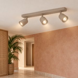 Eglo camaldoli plafoniera con 3 faretti gu10 orientabili 52cm per corridoio moderna sabbia
