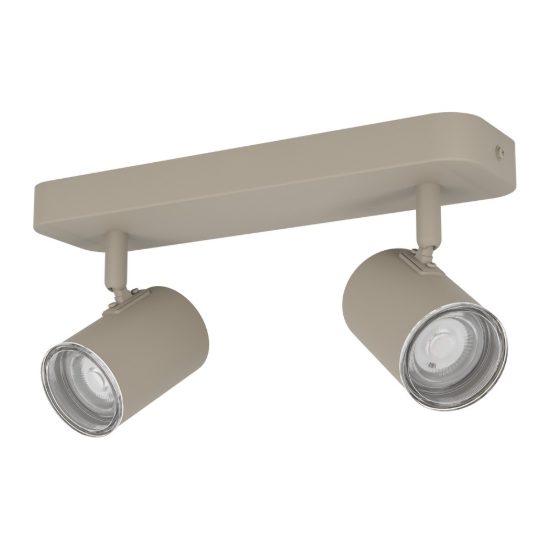 Eglo consuma 1 plafoniera con 2 faretti gu10 orientabili 28cm ip44 per bagno moderna sabbia