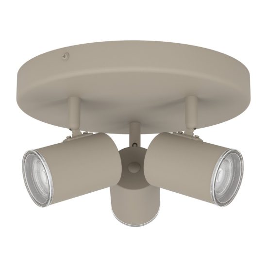 Eglo consuma 1 plafoniera con 3 faretti gu10 orientabili 25cm ip44 per bagno moderna sabbia