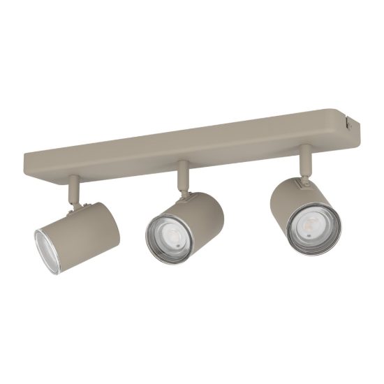 Eglo consuma 1 plafoniera con 3 faretti gu10 orientabili 40cm ip44 per bagno moderna sabbia