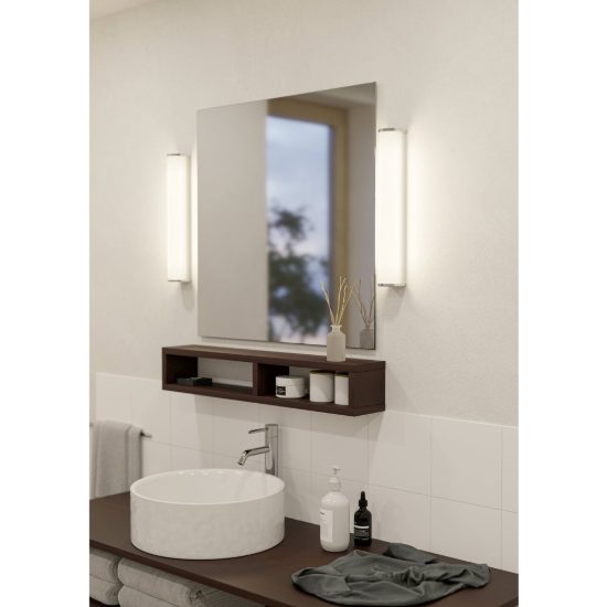 Eglo patrovaro applique per specchio led 8,5w cct 2700k 6500k 35cm ip44 per bagno moderna cromo