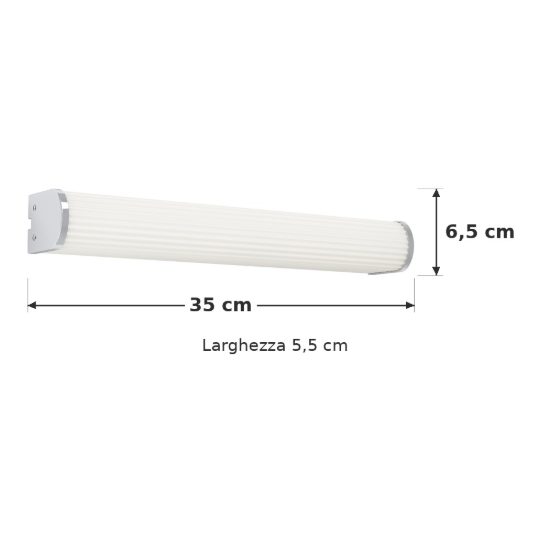 Eglo patrovaro applique per specchio led 8,5w cct 2700k 6500k 35cm ip44 per bagno moderna cromo