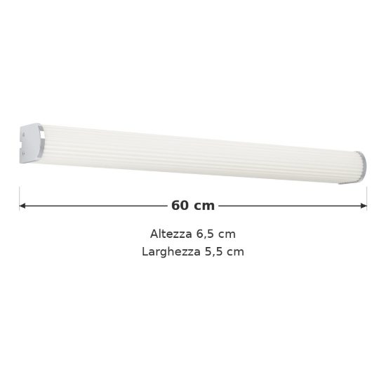 Eglo patrovaro applique per specchio led 20w cct 2700k 6500k 60cm ip44 per bagno moderna cromo