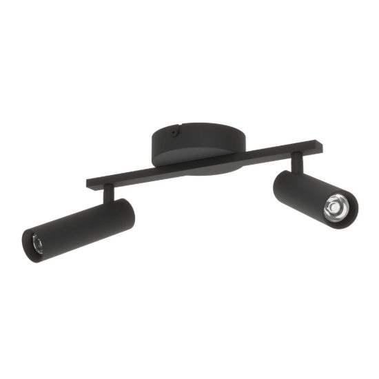 Eglo valproto plafoniera con 2 faretti led 10w cct 2700k 6500k orientabili 30cm per cucina moderna nera