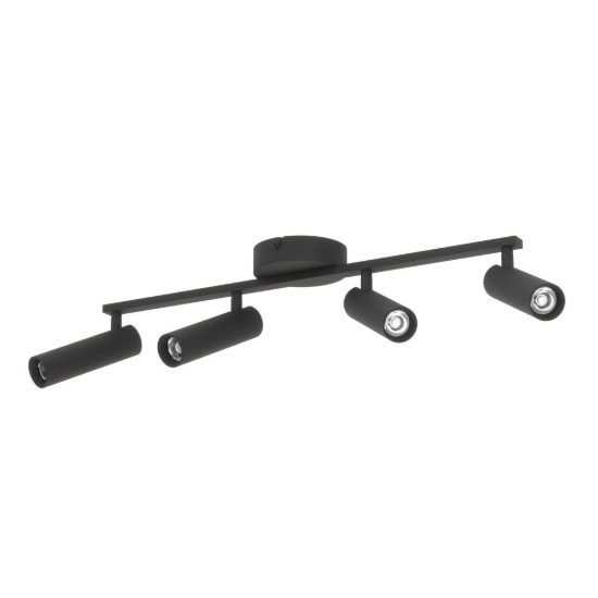 Eglo valproto plafoniera con 4 faretti led 20w cct 2700k 6500k orientabili 55cm per corridoio moderna nera