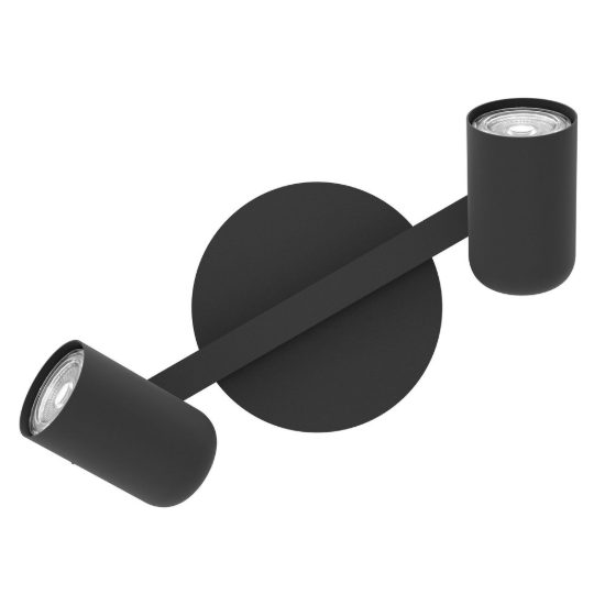 Eglo montemurro plafoniera con 2 faretti led 9,4w cct 2700k 6500k orientabili 32cm per ingresso moderna nera