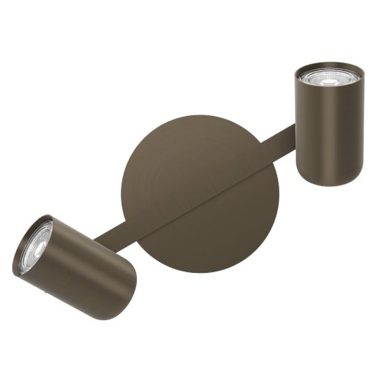 Eglo montemurro plafoniera con 2 faretti led 8,4w cct 2700k 6500k orientabili 32cm per corridoio moderna bronzo scuro