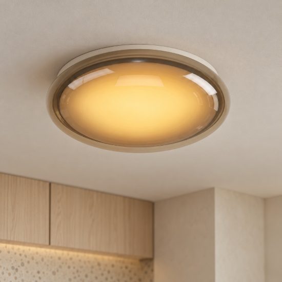 Eglo conistarino plafoniera led 12w cct 2700k 6500k 30cm per cucina moderna bianca e marrone