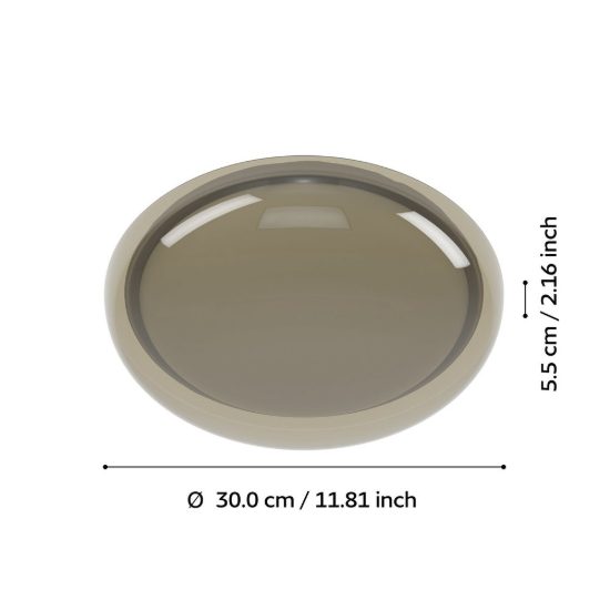 Eglo conistarino plafoniera led 12w cct 2700k 6500k 30cm per cucina moderna bianca e marrone
