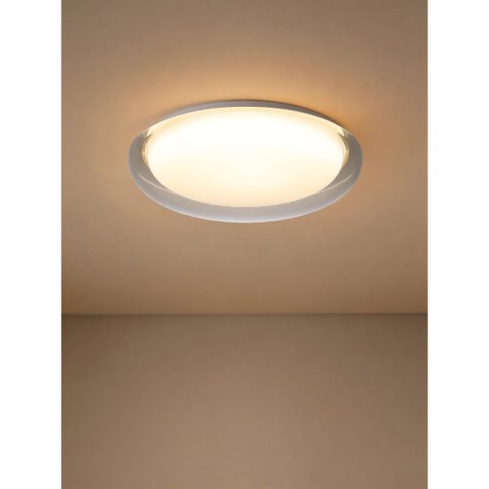 Eglo conistarino plafoniera led 19,5w cct 2700k 6500k 40cm per camera da letto moderna bianca e marrone