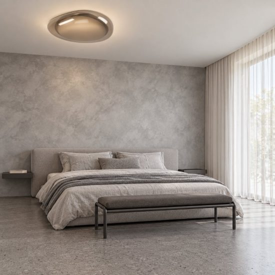 Eglo conistarino plafoniera led 12w cct 2700k 6500k 30cm per cucina moderna bianca e grigio fumé