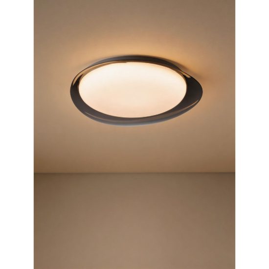 Eglo conistarino plafoniera led 19,5w cct 2700k 6500k 40cm per camera da letto moderna bianca e grigio fumé