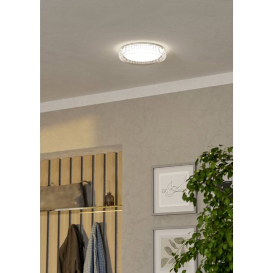Eglo montedoro plafoniera led 12w cct 2700k 6500k 30cm per cucina moderna bianca