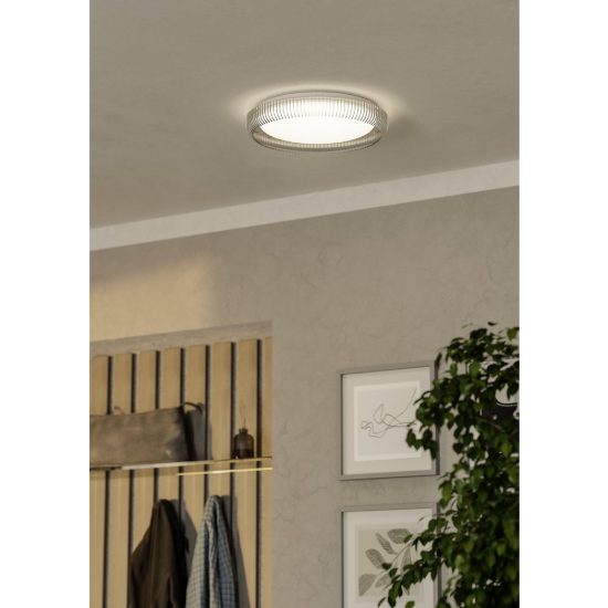Eglo montedoro plafoniera led 19,5w cct 2700k 6500k 40cm per ingresso moderna bianca
