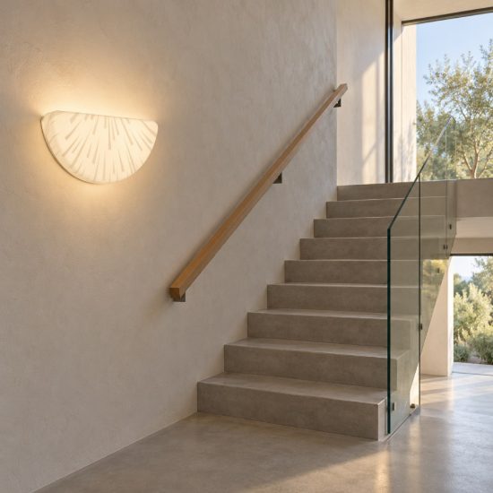Eglo allerona applique led 12w cct 2700k 6500k 29cm per scala moderna bianca