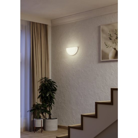 Eglo allerona applique led 12w cct 2700k 6500k 29cm per scala moderna bianca