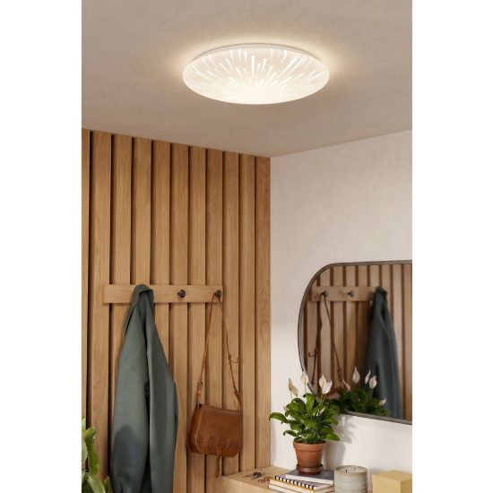 Eglo allerona plafoniera led 24w cct 2700k 6500k 40cm per ingresso moderna bianca